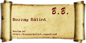 Bozzay Bálint névjegykártya