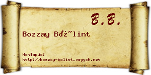 Bozzay Bálint névjegykártya