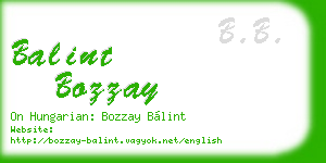 balint bozzay business card